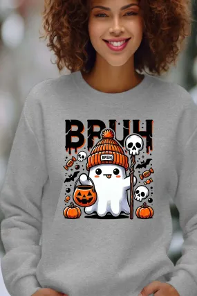 Bruh Halloween – Damen-Sweatshirt mit Rundhalsausschnitt