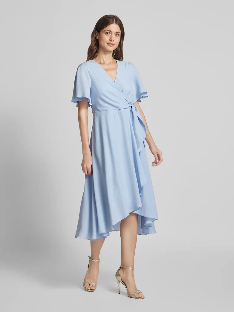 Christian Berg Cocktail Cocktailkleid in Wickel-Optik (hellblau) online kaufen